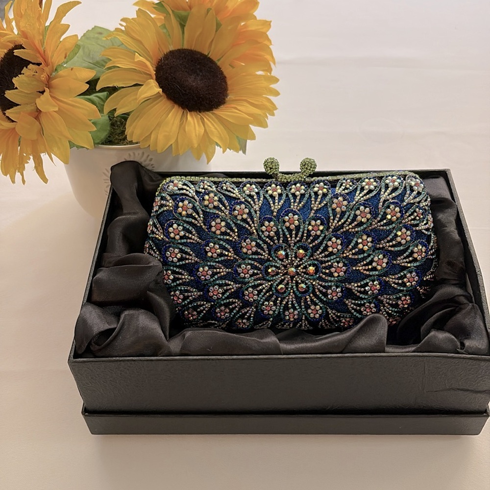 NWT Christal Couture Blooming Love Affair Blue Purse - Picture 2 of 7
